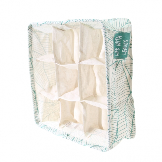 Skladací organizér do skrine bielozelený