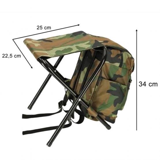 Turistické skladacie kreslo s batohom