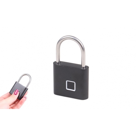 Visiaci zámok na odtlačok prsta čierny