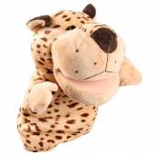 Plyšový maňuška na ruku leopard