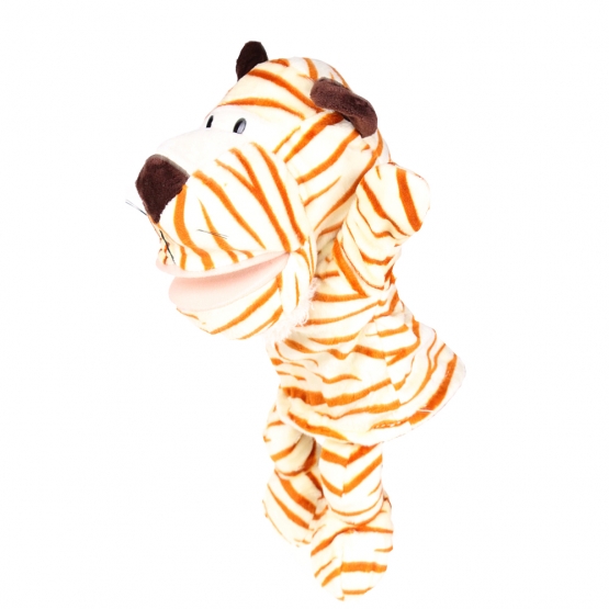 Plyšový maňuška s nohami na ruku tiger
