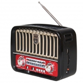 Prenosné 3pásmové solárne rádio čierno-zlaté MUSIC