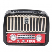 Prenosné 3pásmové solárne rádio čierno-zlaté MUSIC