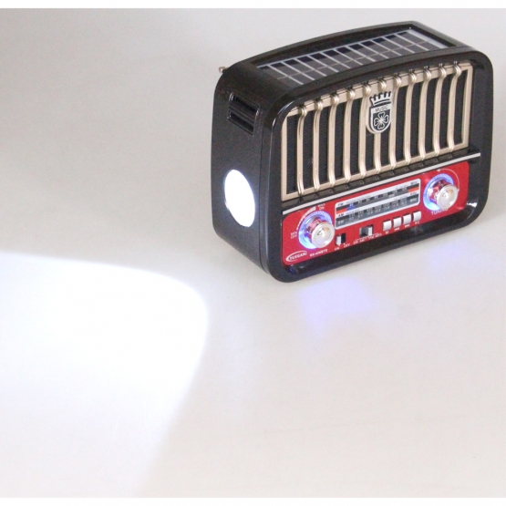 Prenosné 3pásmové solárne rádio čierno-zlaté MUSIC