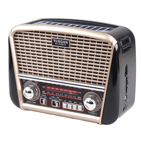 Prenosné 3pásmové solárne rádio béžové YUEGAN