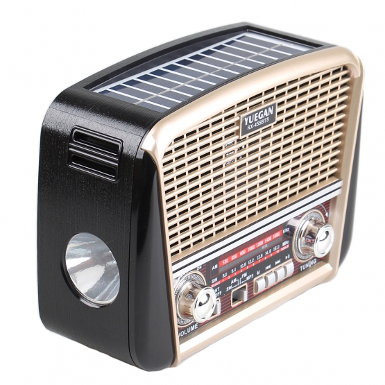 Prenosné 3pásmové solárne rádio béžové YUEGAN