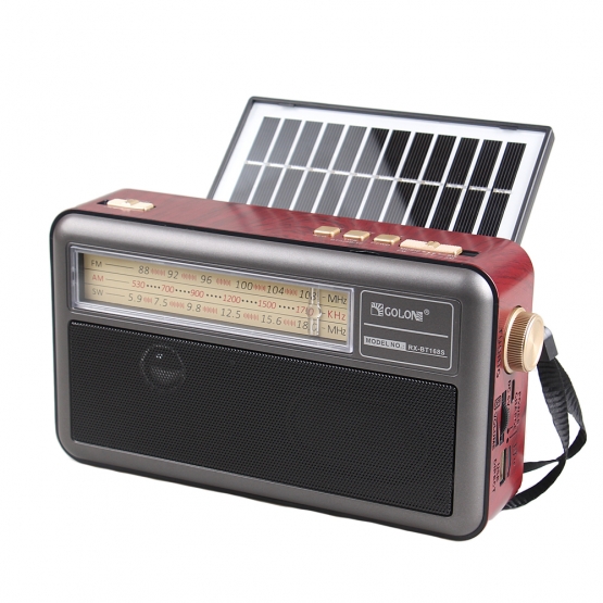 Prenosné 3-pásmové solárne rádio X-BASS sivé