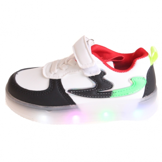 Detské tenisky svietiace trojfarebné čierne