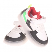 Detské tenisky svietiace trojfarebné čierne