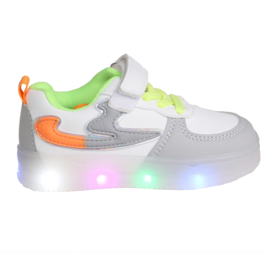 Detské tenisky svietiace trojfarebné šedé