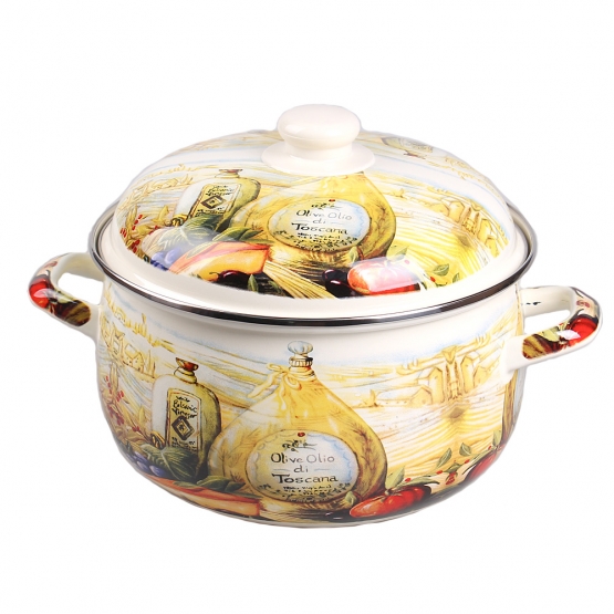 10-dielna sada smaltovaných hrncov zátišie