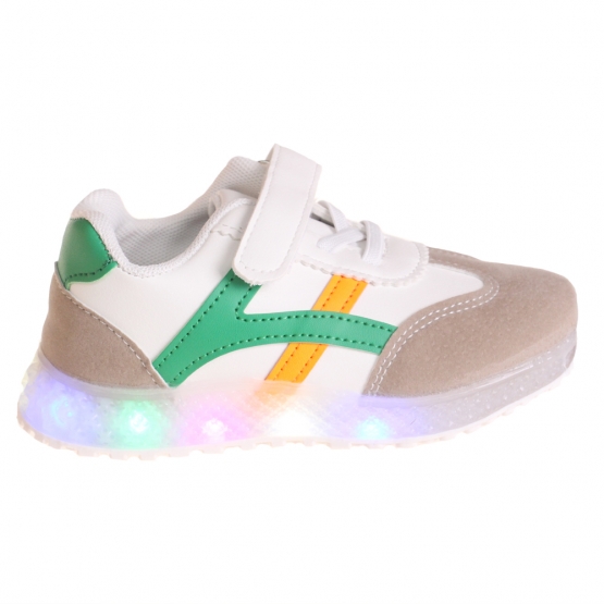 Detské tenisky svietiace so špičkou žltozelenej var.1