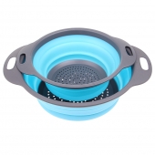 Skladacie silikónové cedníky 2 ks šedo-modré