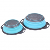 Skladacie silikónové cedníky 2 ks šedo-modré