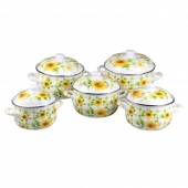 10-dielna sada smaltovaných hrncov slnečnice