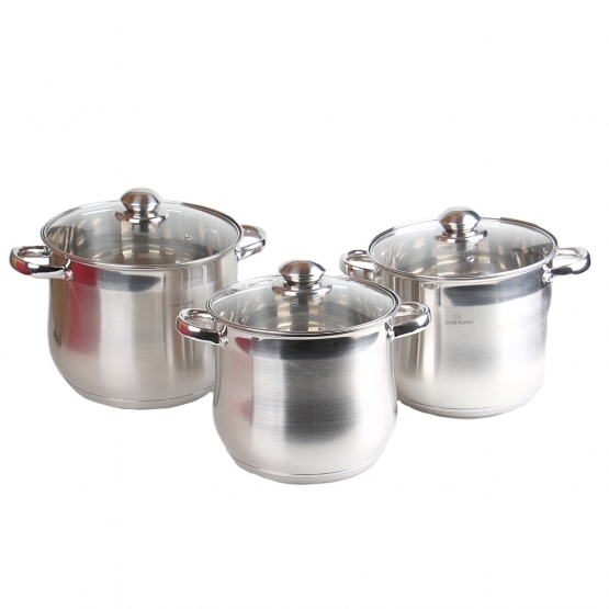 6-dielna sada hrncov z nerezovej ocele