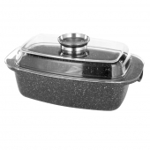 Hliníkový pekáč 5,5l čierny mramor