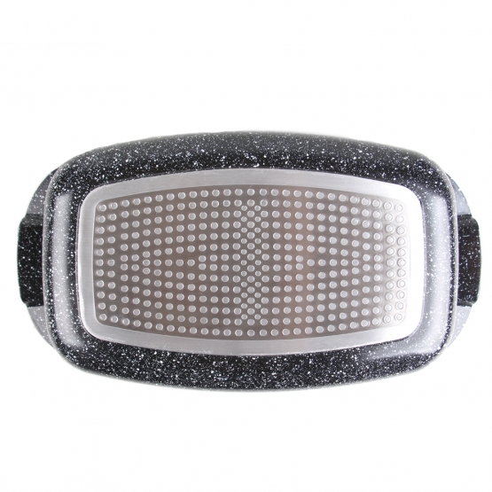 Hliníkový pekáč 5,5l čierny mramor