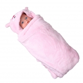 Detská deka Happy Baby ružová - sova s ​​kvietkom