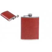 Nerezová ploskačka s PVC kožou hnedá