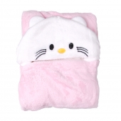 Detská deka Happy Baby bielo-ružová – mačička