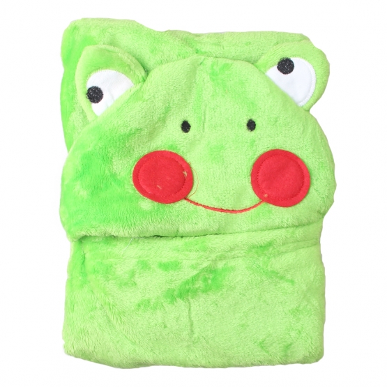 Detská deka Happy Baby zelená - žabička s tvárou