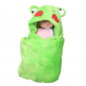 Detská deka Happy Baby zelená - žabička s tvárou