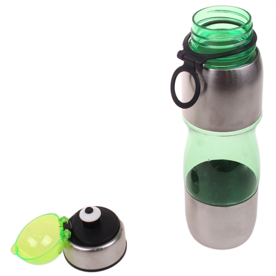 Fľaša na pitie s plastovým náustkom zelená