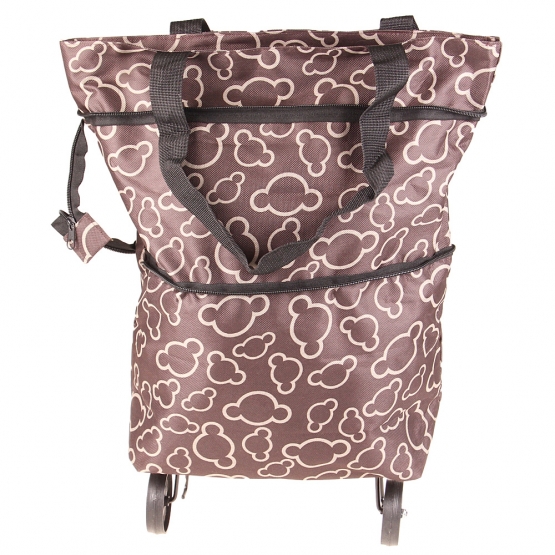 Nákupná taška s kolieskami hnedá