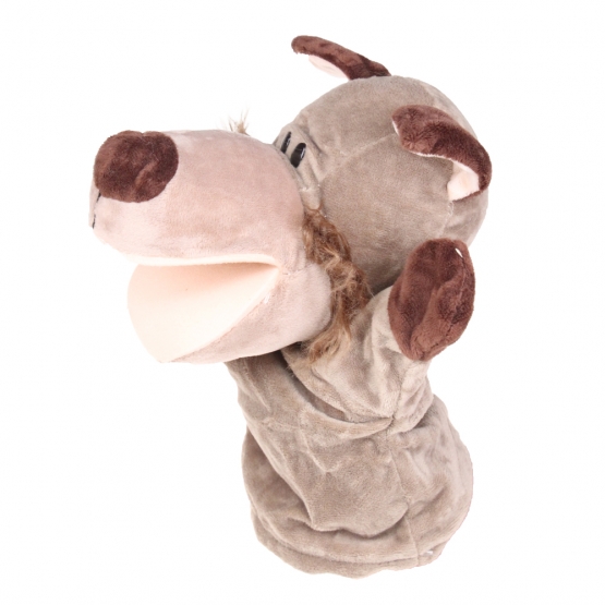 Plyšový maňuška na ruku vlk