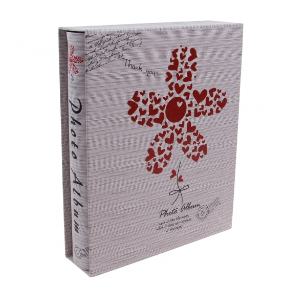 Fotoalbum s kvetinou na 200 fotografií šedej