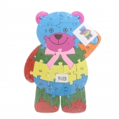 Vzdělávací drevené puzzle medvedík