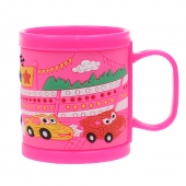 Hrnček detský plastový (ružový autá)