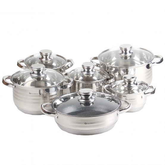 12-dielna sada hrncov z nerezovej ocele EH-9148