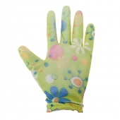 Záhradné rukavice zelené s kvietkami 10ks
