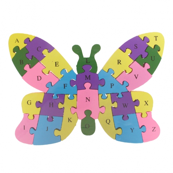 Vzdělávací drevené puzzle motýľ var.2
