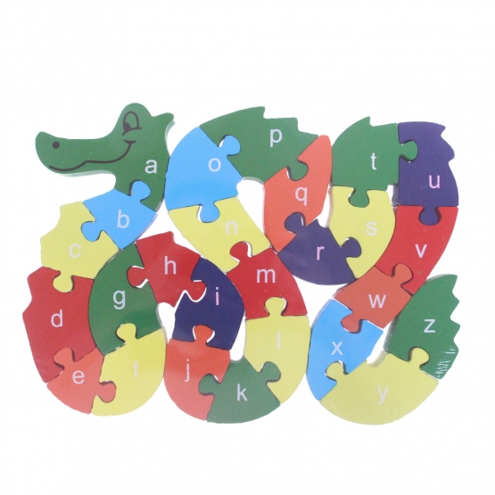 Vzdělávací drevené puzzle had var.3