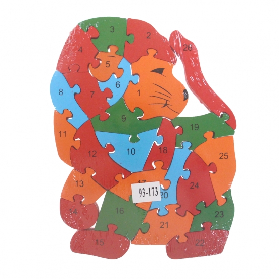 Vzdělávací drevené puzzle lev var.1