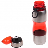 Fľaša na pitie s plastovým náustkom červená