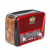 Prenosné 3pásmové solárne rádio hnedo-červené KORUNA