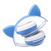 Bezdrôtové slúchadlá s mačacími ušami modrá