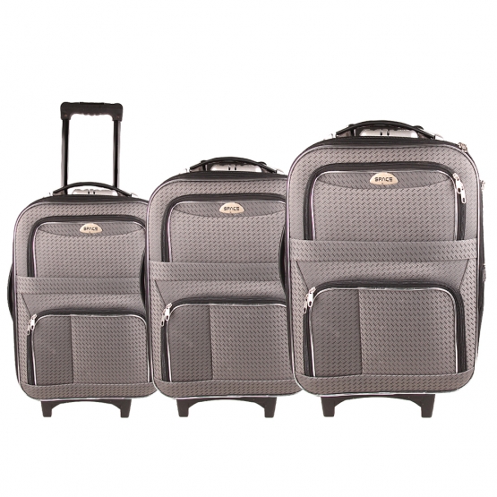 Sada 3 látkových kufrov šedá 4