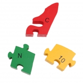 Vzdělávací drevené puzzle mačka