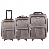 Sada 3 látkových kufrov šedá 1