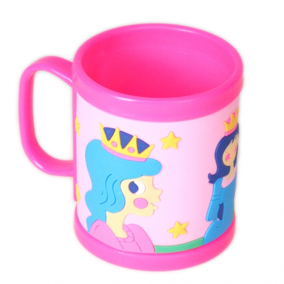 Hrnček detský plastový (ružový s princeznou)