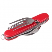 Multifunkčný kempingový príbor JIN BIN LI červený