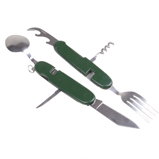 Multifunkčný kempingový príbor JIN BIN LI zelený