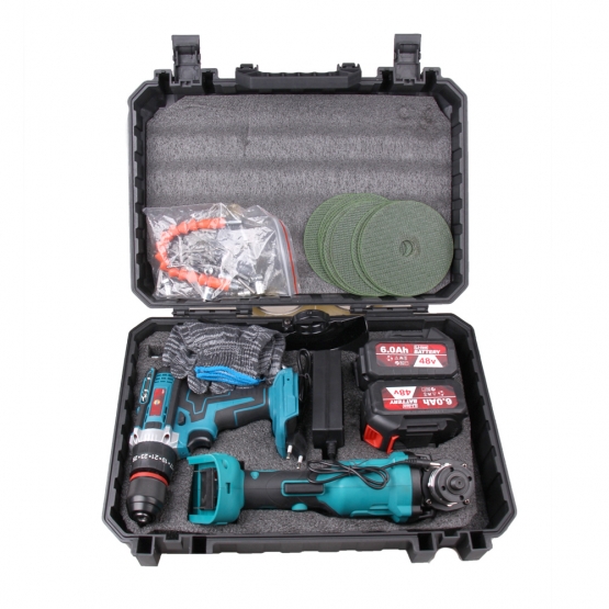 Súprava náradia uhlová brúska a príklepová vŕtačka SR-911