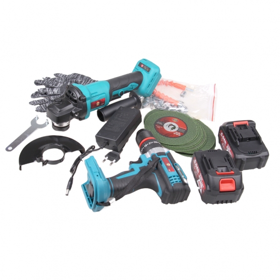 Súprava náradia uhlová brúska a príklepová vŕtačka SR-911