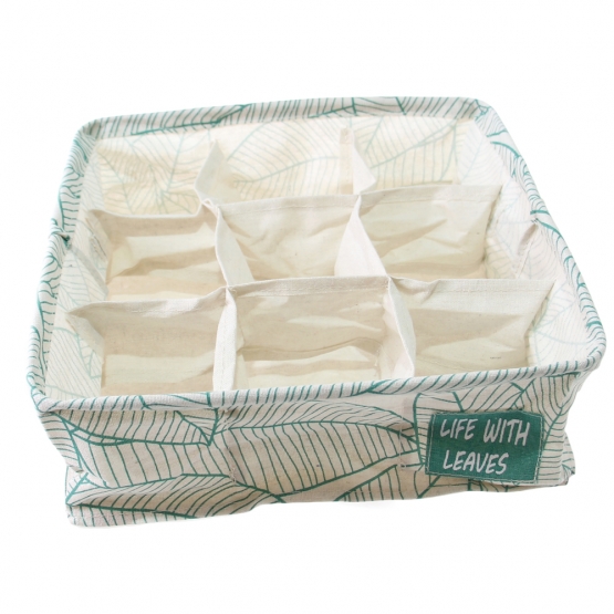 Skladací organizér do skrine bielozelený